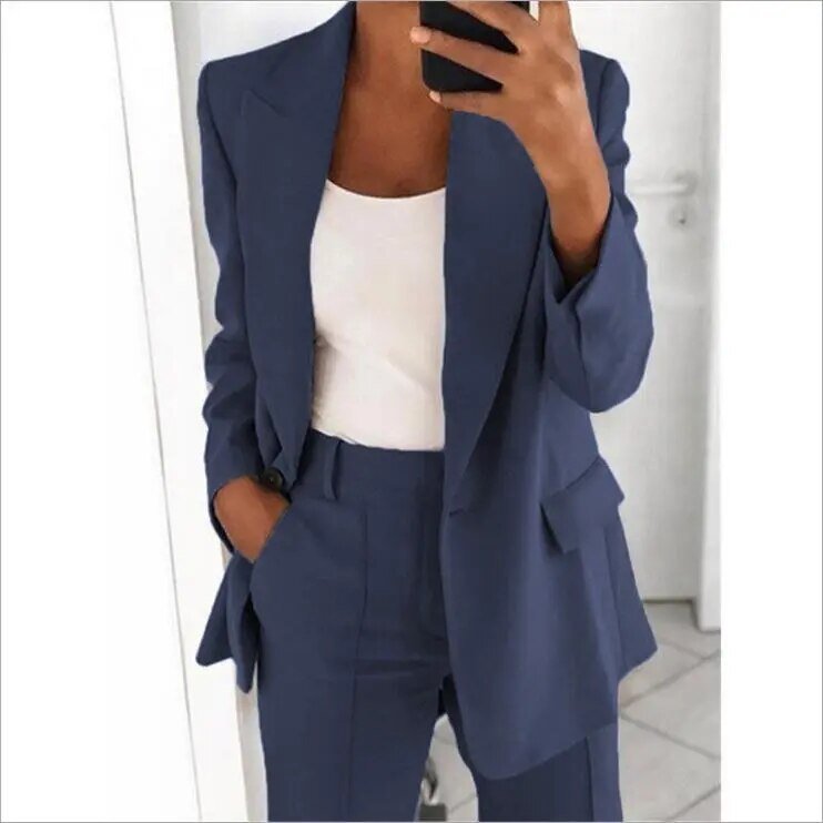 Dam Blazer Set Sofistikerad Polyester Elastan-3
