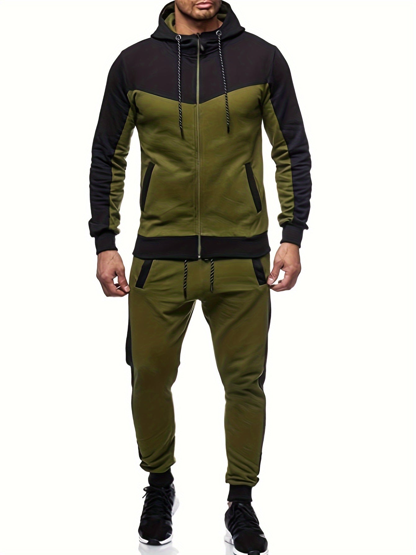 Mäns Fritidsträningsdräkt Överdimensionerad Polyester-2