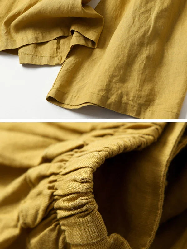 Kvinnors Bredbenta Byxor Tidlös 100% Bomull 2