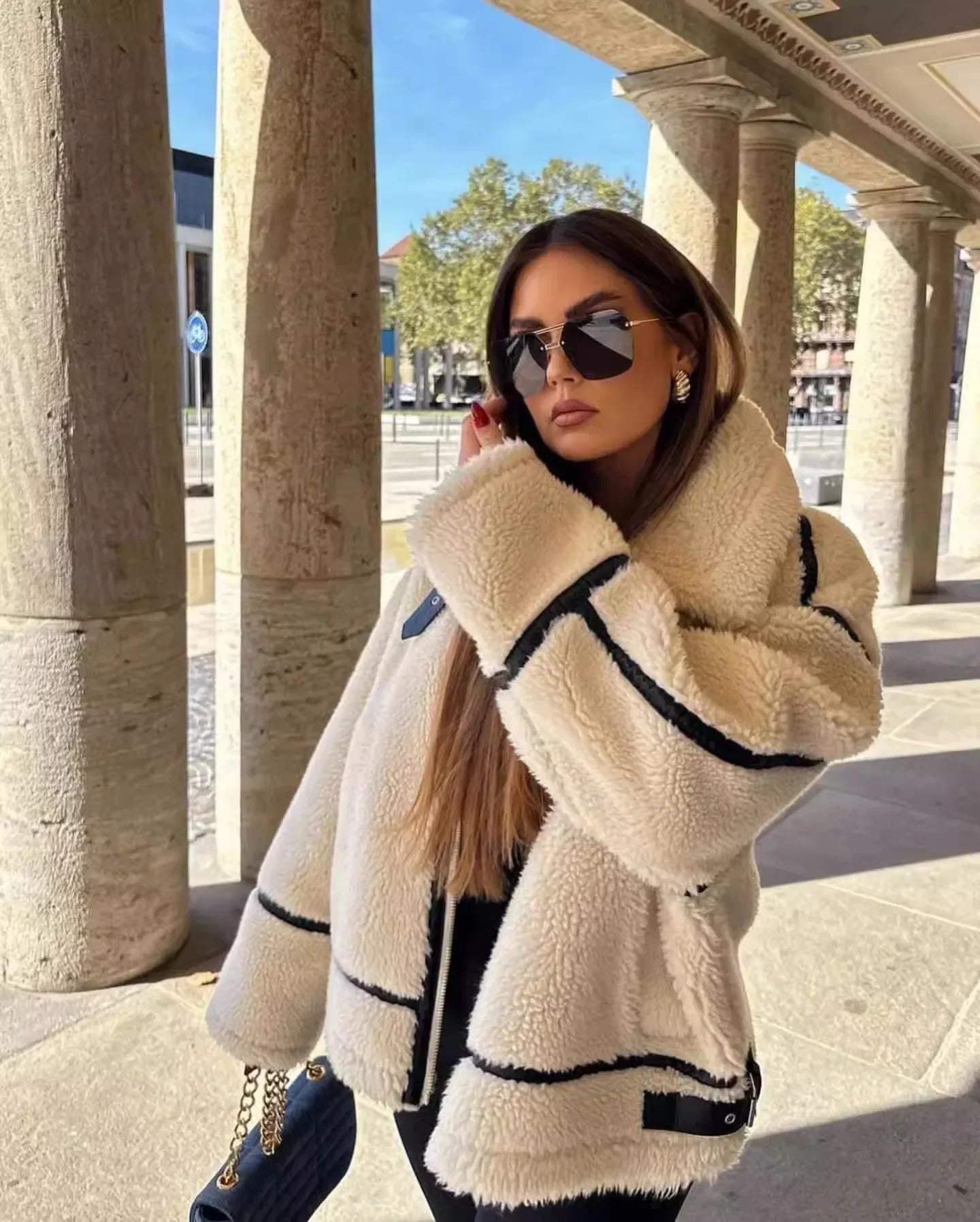 Dam Teddy Mantel Mjuk Teddy-Fleece Elegant-1