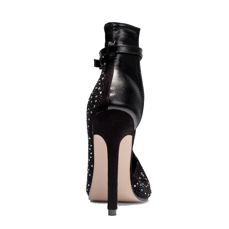Kvinnor Stiletto Skor Gladiator PU med Strass och Spänne-3