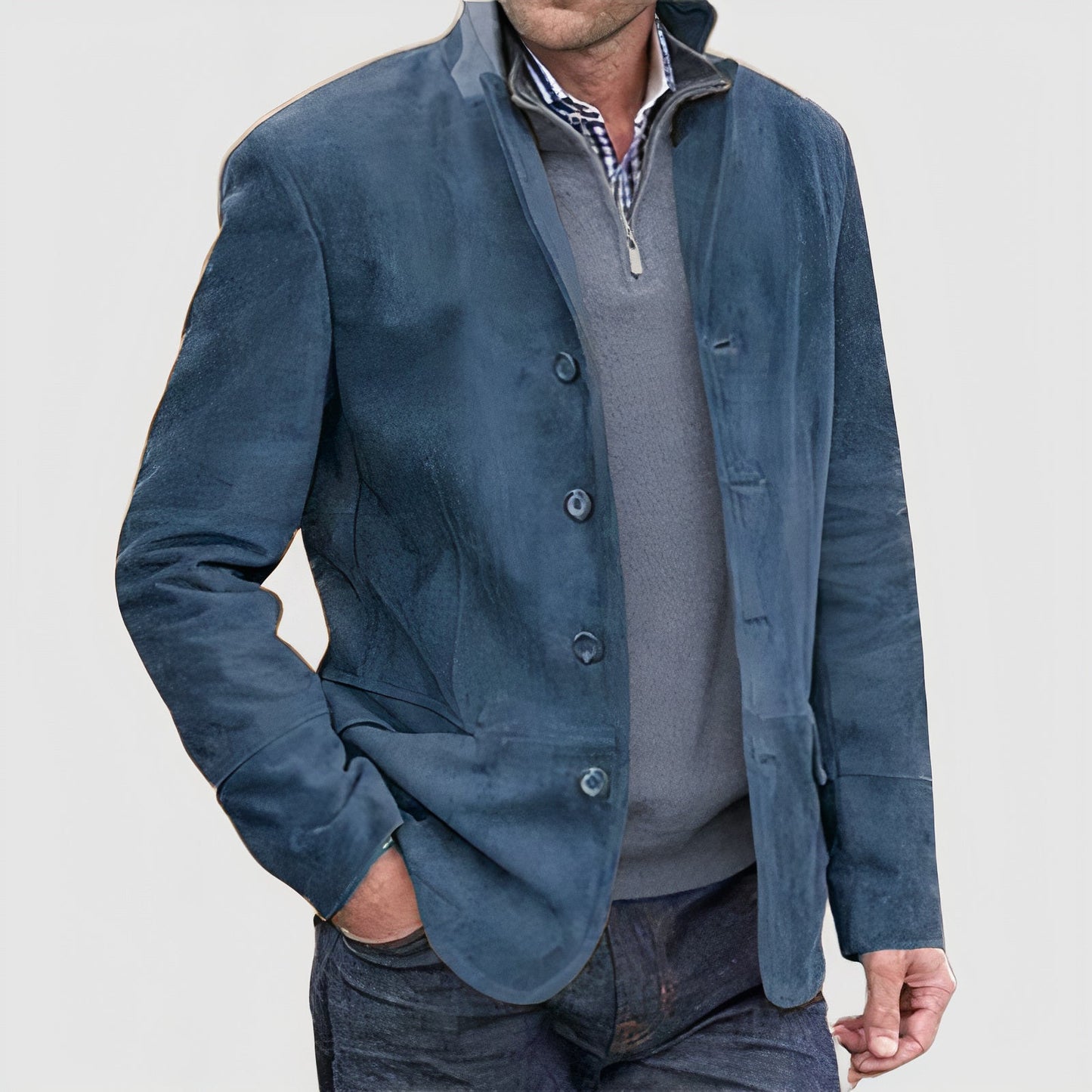 Variant image for Herrjacka Vintage Stil Elegant Högkvalitativ Tyg-8