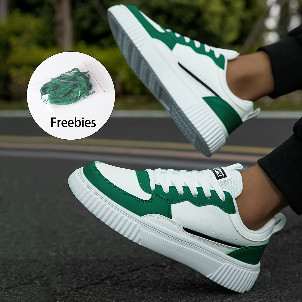 Herr Sneakers Vintage Låg Top Snörning Textil-3