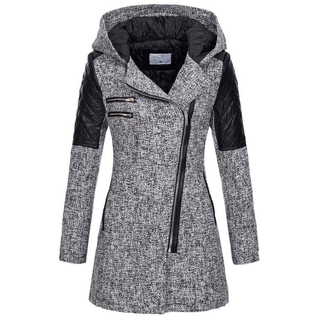 Dam Vinterjacka Halvlängd Modern Polyester Fleece-6