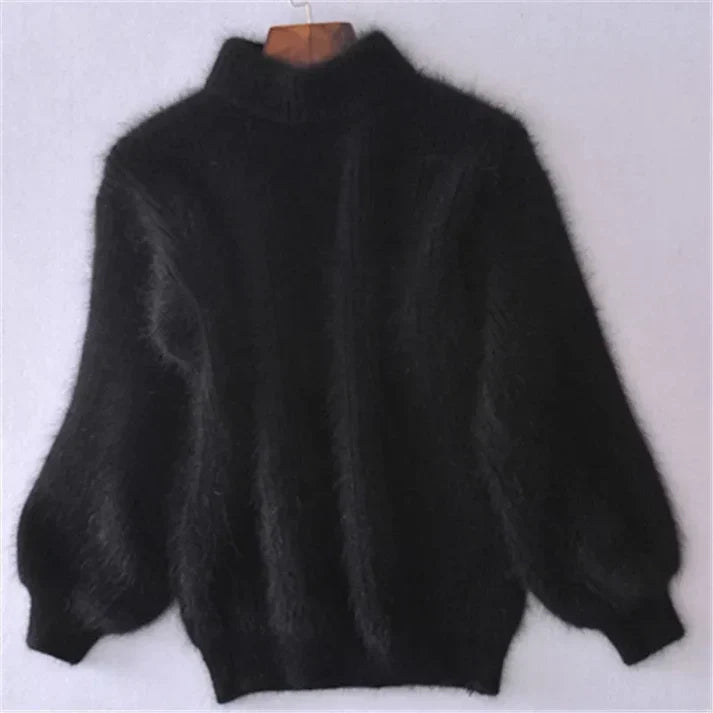 Stickad Dam Tröja i Angora-Blandning med Vintage Design – Mjuk och Bekväm för Alla Tillfällen 5