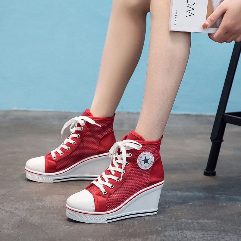 Höga Sneakers Dam Mesh Hög Sula 7,5 cm-5