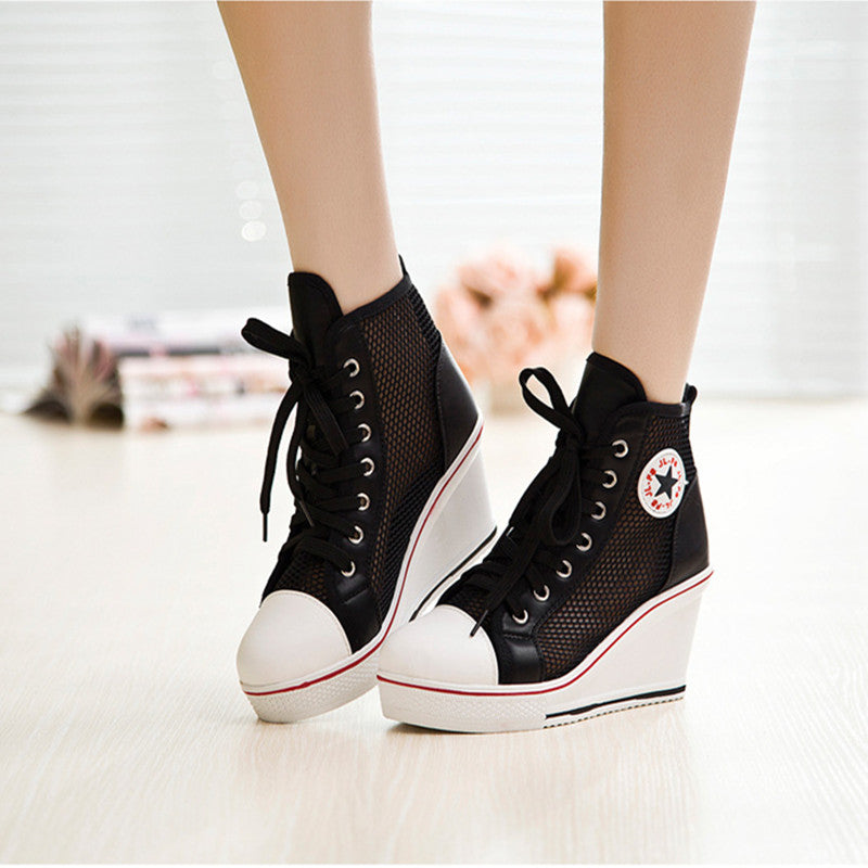 Höga Sneakers Dam Mesh Hög Sula 7,5 cm-6