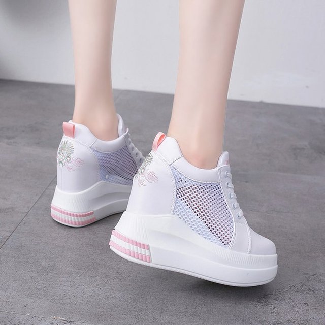 Variant image for Kvinnors Högklackade Sneakers Sportig Vulkaniserad Plattformsdesign Andningsbart Material-25