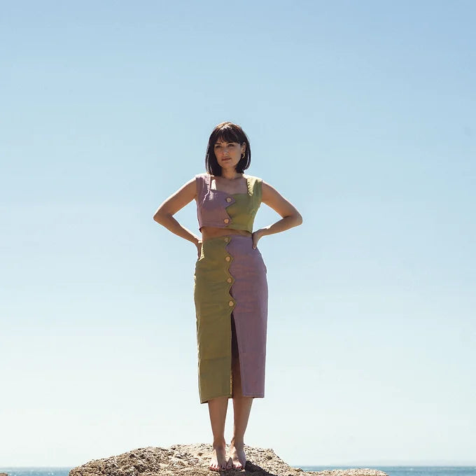 Dam Topp Sicksackdesign i 100% Linne – Lätt och Luftig, Storlek XS, Perfekt för Vår och Sommar 4