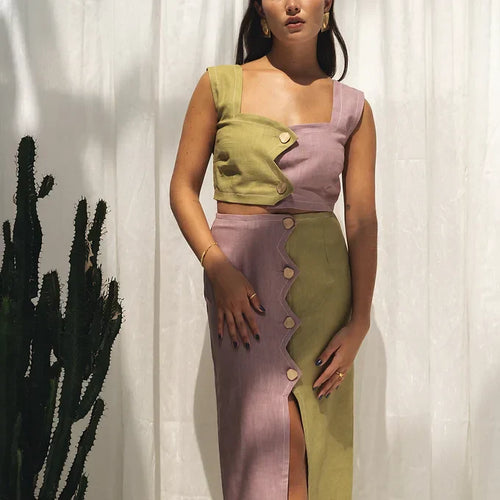 Dam Topp Sicksackdesign i 100% Linne – Lätt och Luftig, Storlek XS, Perfekt för Vår och Sommar 1