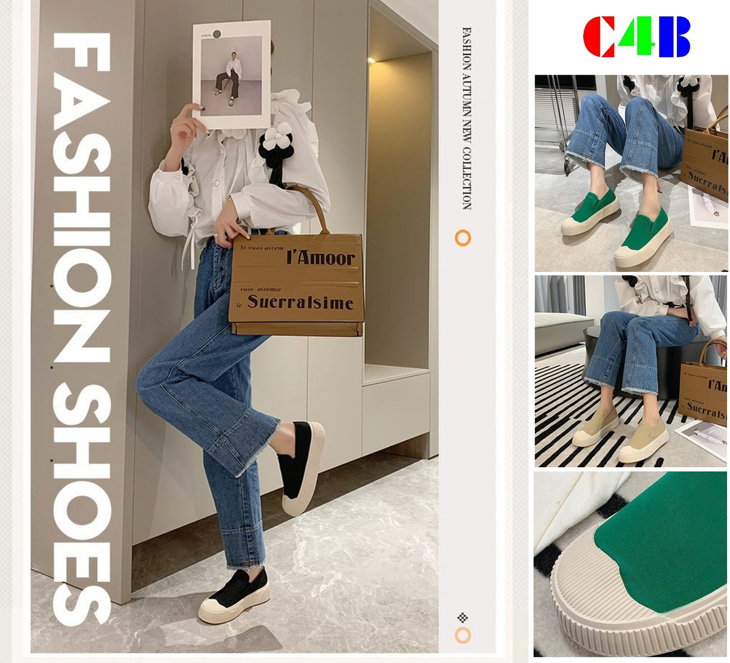 Kvinnors Tygskor Loafers med Tjock Fotbädd PU-material-4