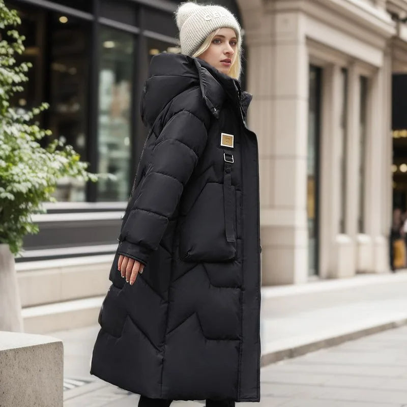 Vinterjacka Dam Elegant Design Högkvalitativ Lång För Kalla Dagar 9