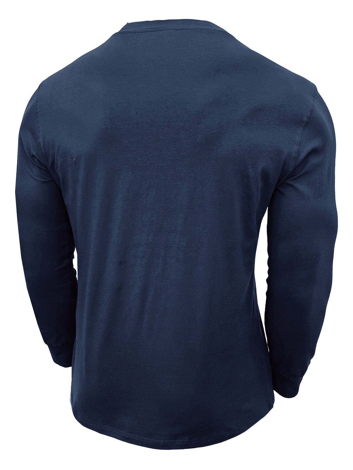 Herrskjorta Långärmad Henley Vintage Stil Elastiskt Tyg-5