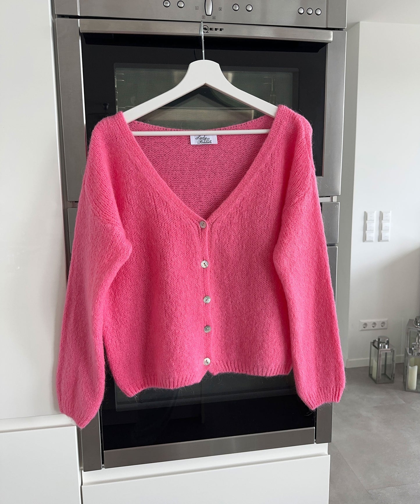 Dam Stickad Tröja Mjuk Akryl Modern Passform-3