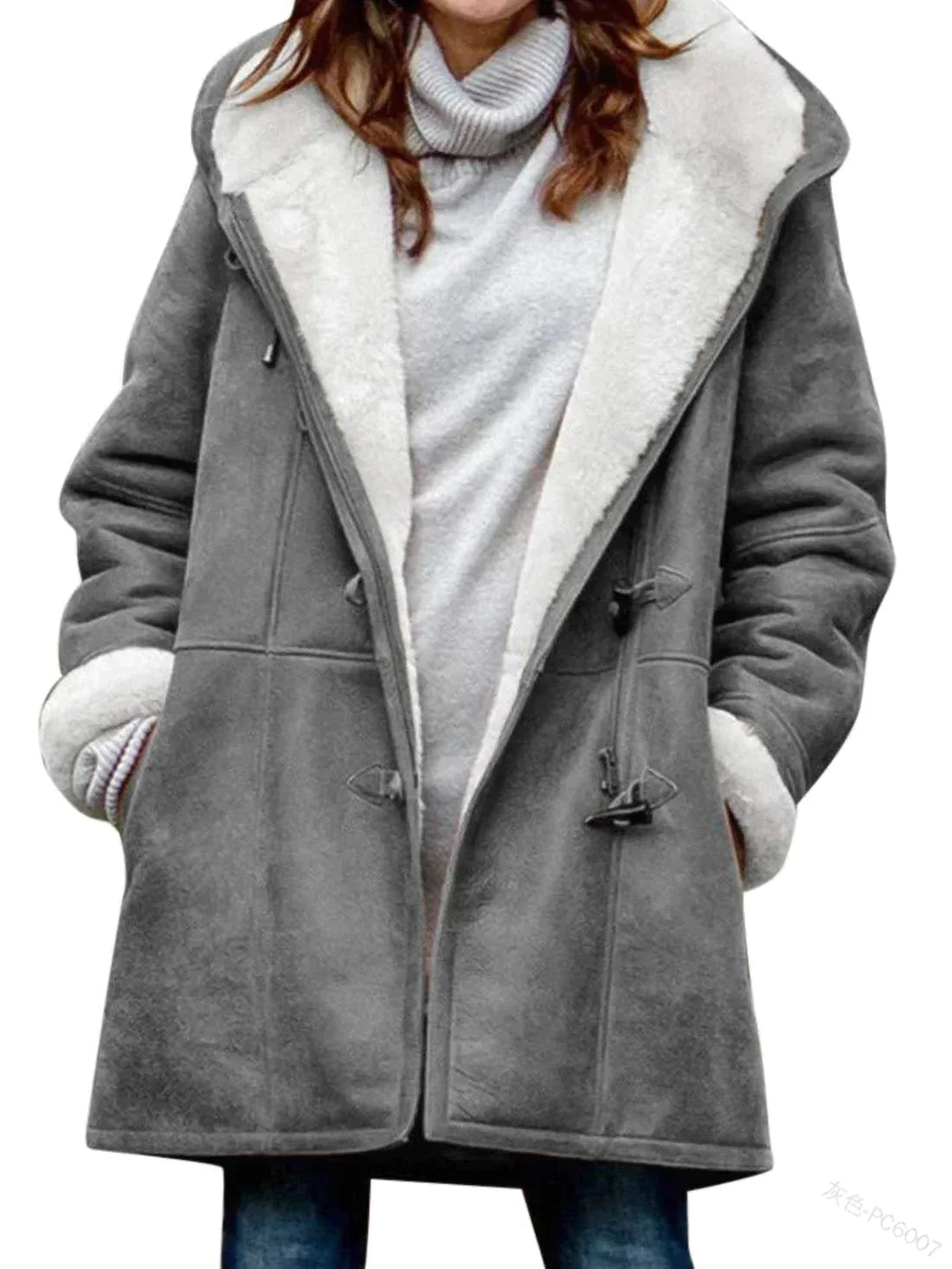 Variant image for Dam Fleecejacka med Huva Mjuk och Trendig Fleece-57