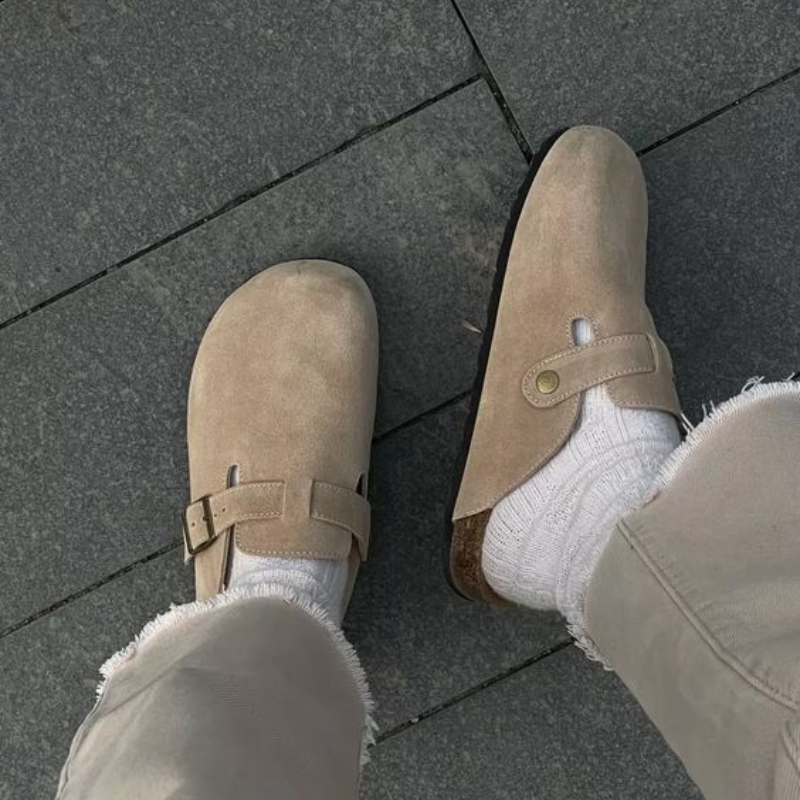 Dam Sandaler Läder Tidlös Design Komfort-2