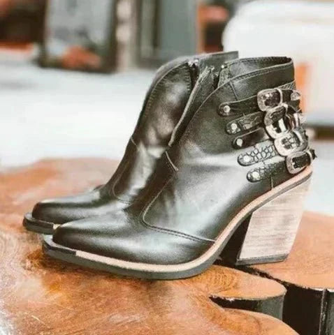 Variant image for Dam Cowgirl Stövlar Höga Klackar Läder-10