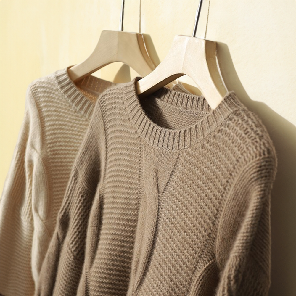 Kvinnors Kabelstickad Pullover i Kashmir 6