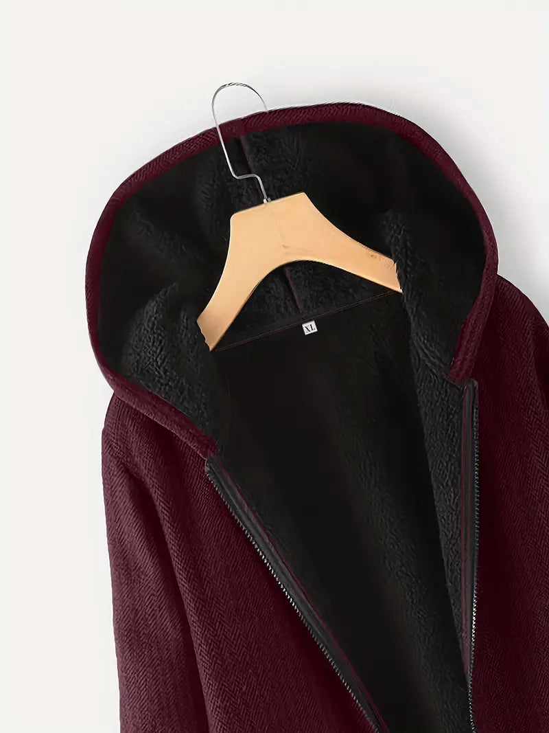 Damjacka Casual Fleece Med Dragkedja för Kvinnor 4