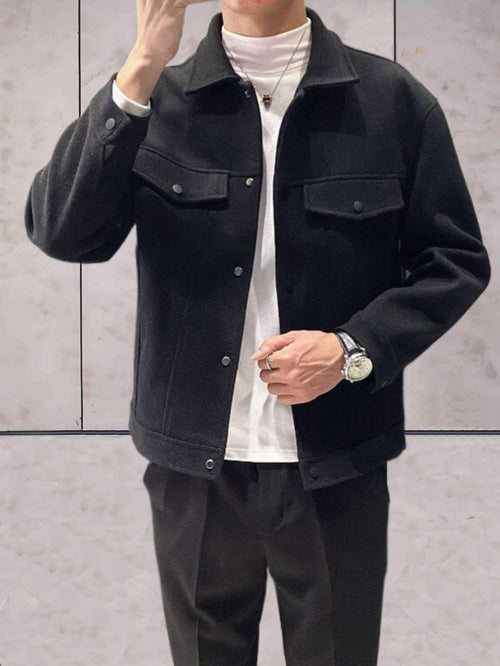 Damjacka Knappstängd Polyester med Praktiska Väskor-1