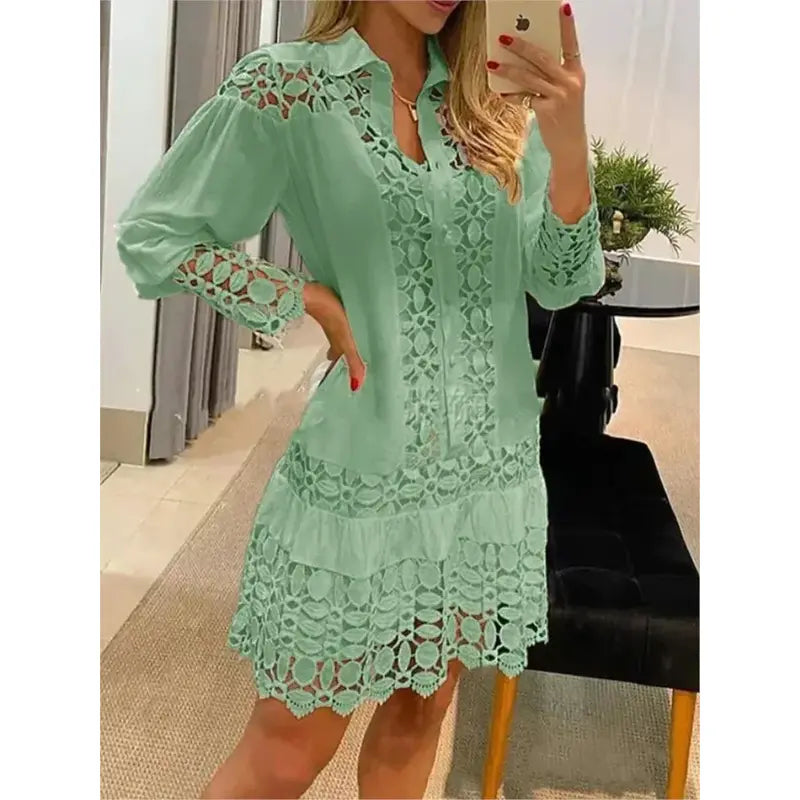 Dam Festtoppar Lätt Polyester Avslappnad Stil-2