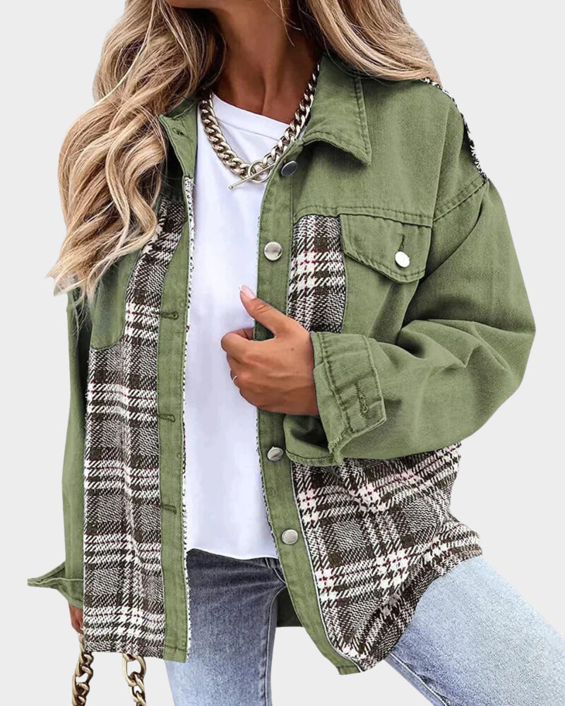 Svart Jeansjacka Dam i Retro Stil av Högkvalitativ Denim – Perfekt för Vardagsbruk och Mångsidig Styling 8