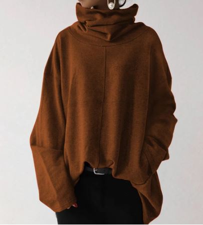 Dam Hoodie med Hög Krage – Mjuk och Bekväm Tygblandning, Normal Passform, Perfekt för Avslappnade Tillfällen 9