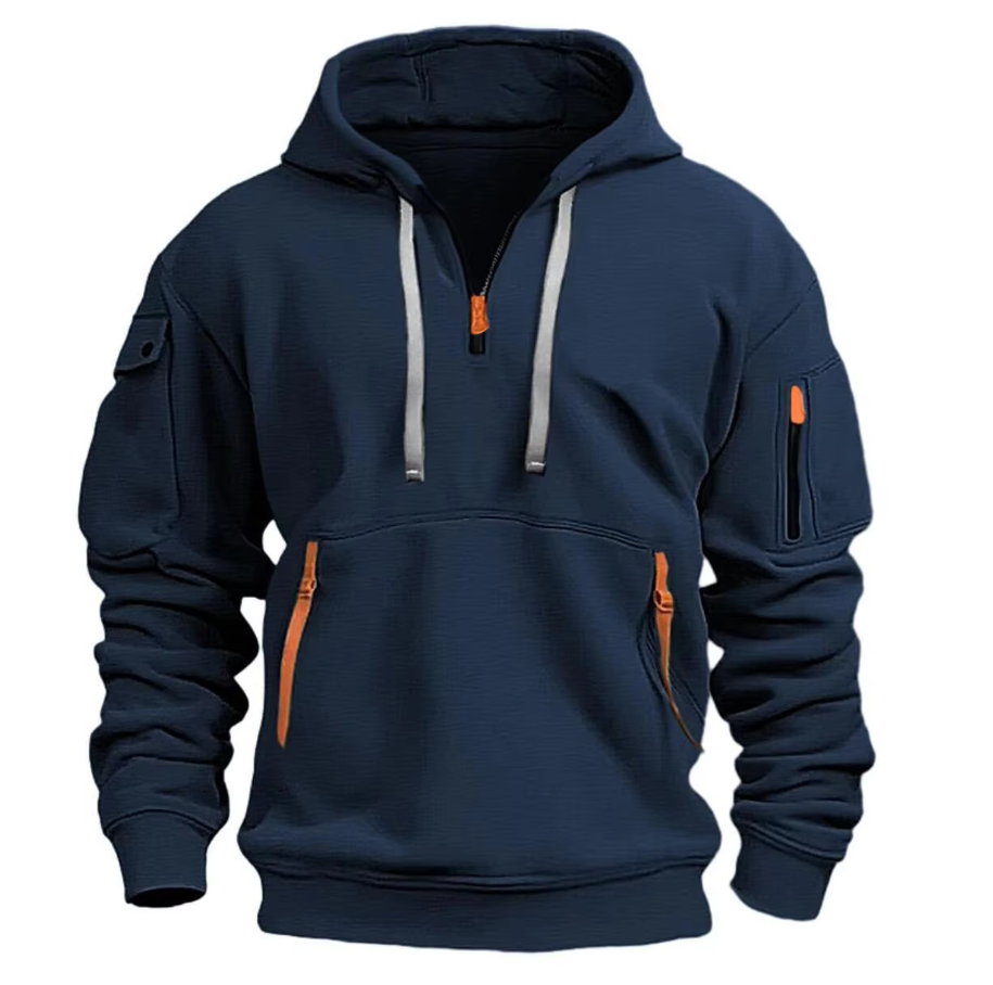 Variant image for Herren Hoodie Avslappnad Bomull Löst Passform-6