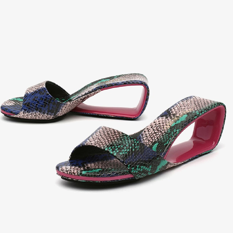 Kvinnors Kilskor Kilklack Äkta Läder-1