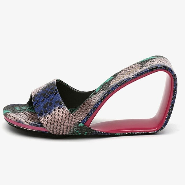 Kvinnors Kilskor Kilklack Äkta Läder-4