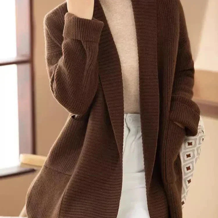 Kvinnors Lång Väst Öppen Front Syntetisk-5