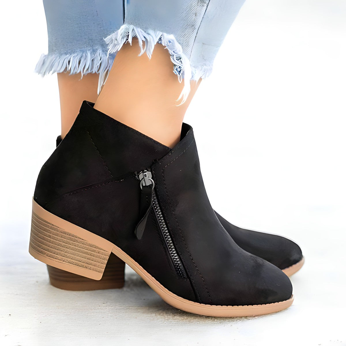Dam Stövlar Mocka Vegan Velourläder Elegant Komfort-2