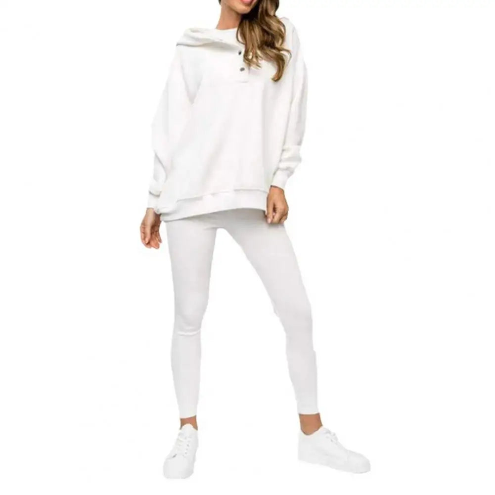 Variant image for Tvådelat Set Dam Hoodie Asymmetrisk Halsringning Mjuk Material-26