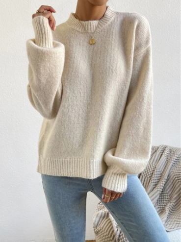 Variant image for Kvinnor Tröja Långa Ärmar Klassisk Mjukt Tyg-5