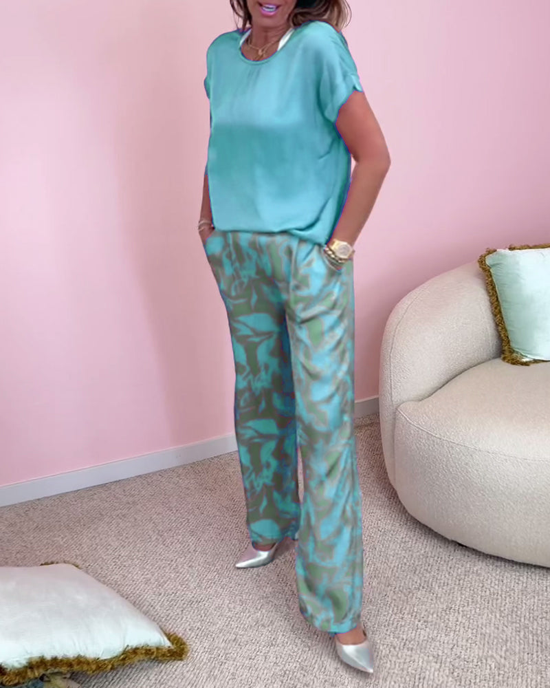 Variant image for Dam Sommaruppsättning Rymlig Topp och Shorts Lätta Material-14