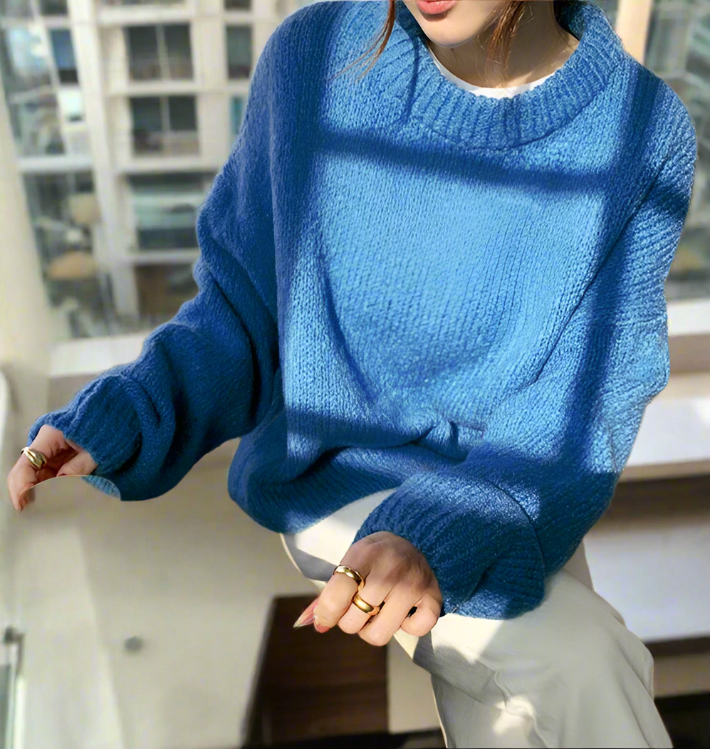 Variant image for Dam Stickad Tröja Långa Ärmar Ullblandning-7