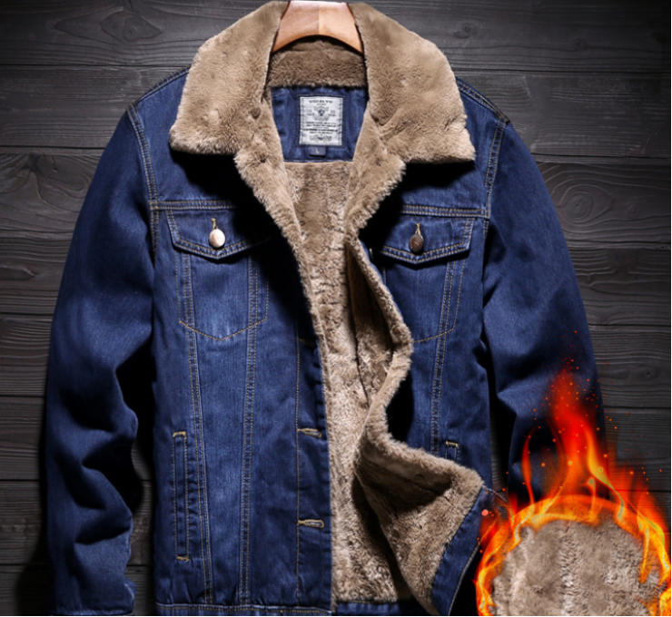 Dam Denimjacka Löst Snitt Fleecefoder-2