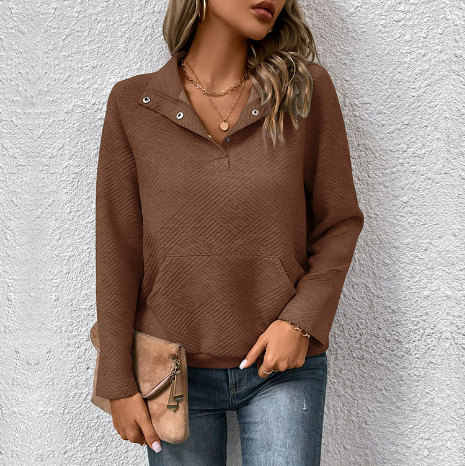 Kvinnotröja LĂ„ng Ărmar Elegant Mjuk Fiber-1