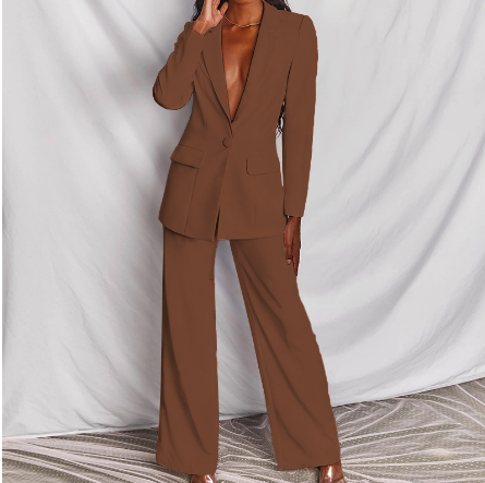 Dam Tvådelat Set Blazer Hög Midja Polyester 11