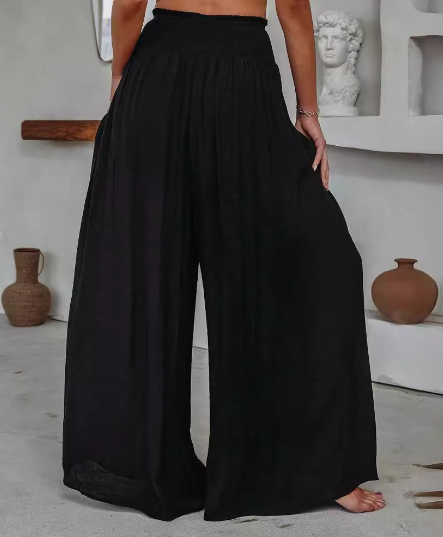 Snygga Byxor Dam Bredbenade Polyester Avslappnad Passform-1