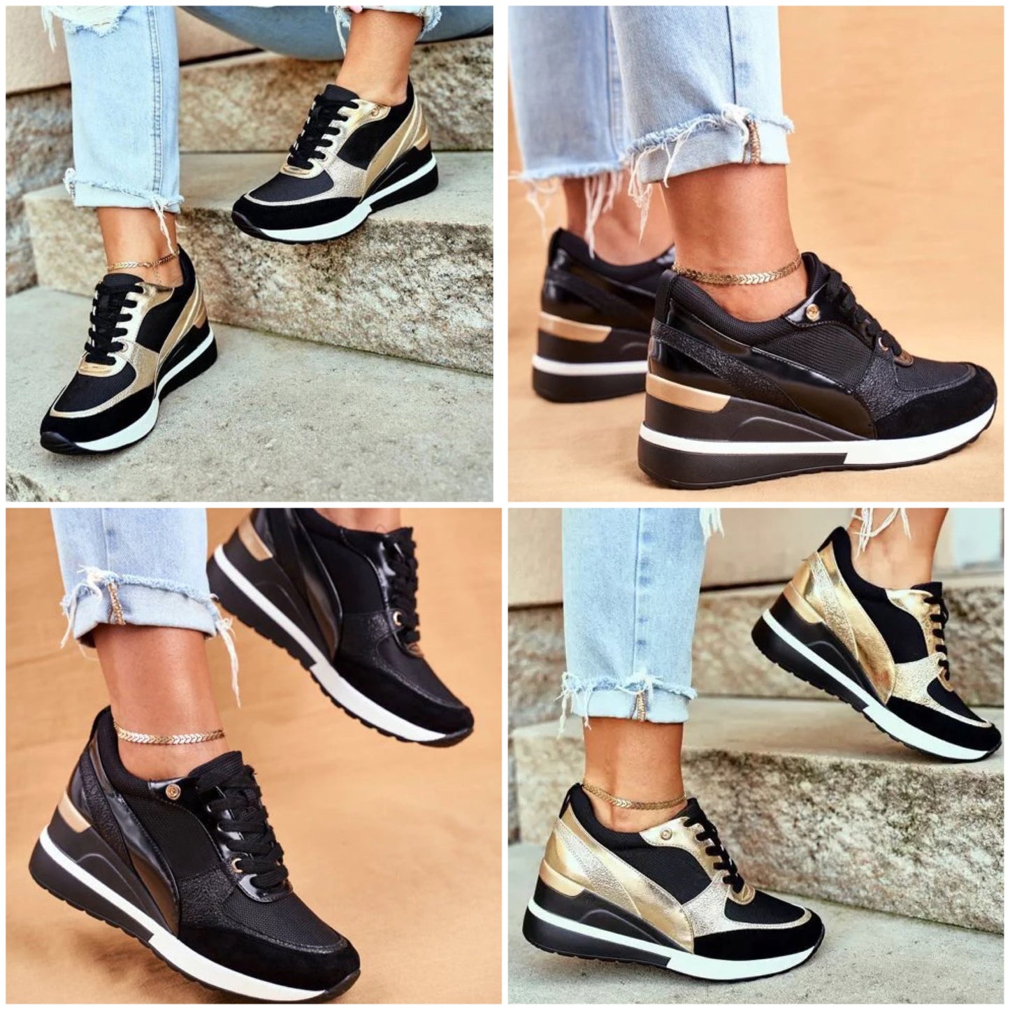 Kvinnors Sneakers Plattform Ekologiskt Läder-5