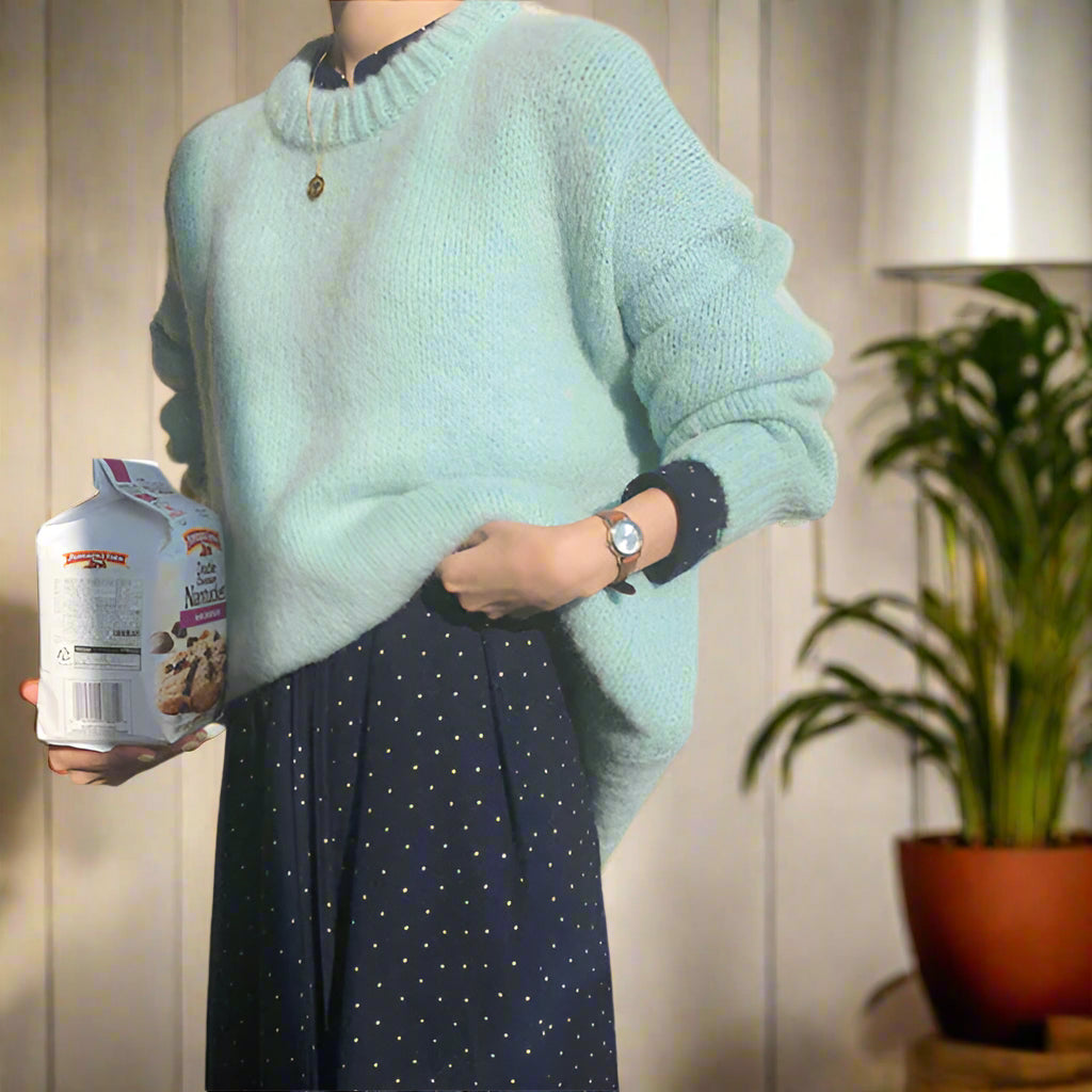 Variant image for Dam Stickad Tröja Långa Ärmar Ullblandning-2