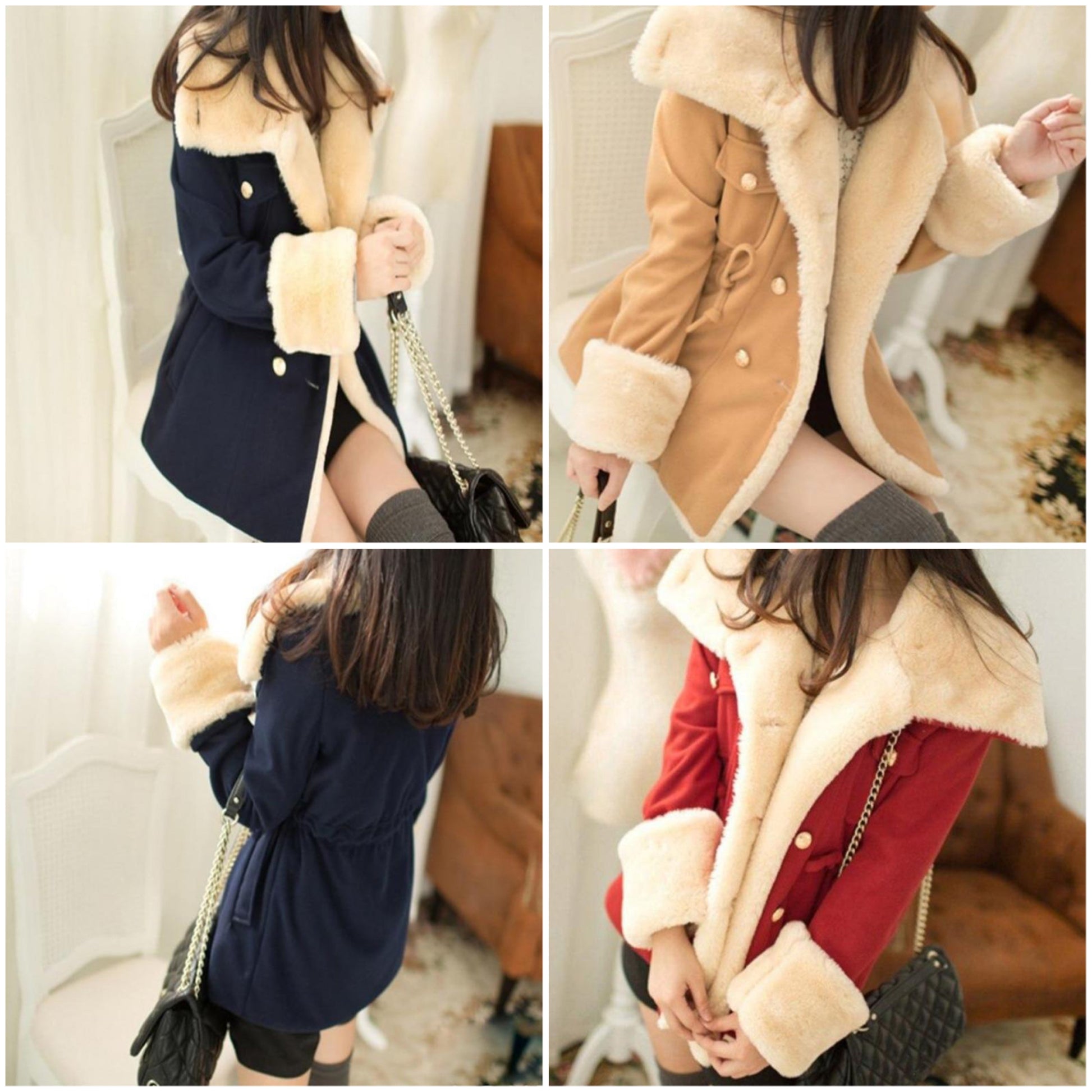 Dam Kort Kappa Figursydd Bomull Polyester-6