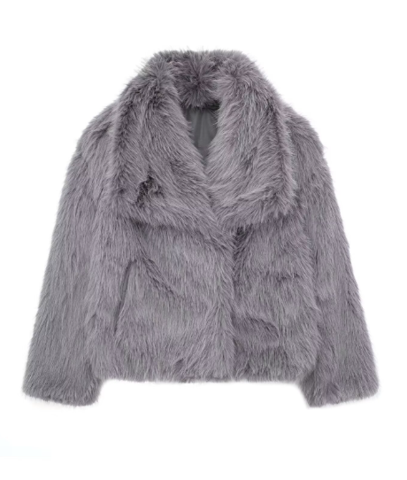 Dam Kappa Syntetisk Päls Tidlös Design-6