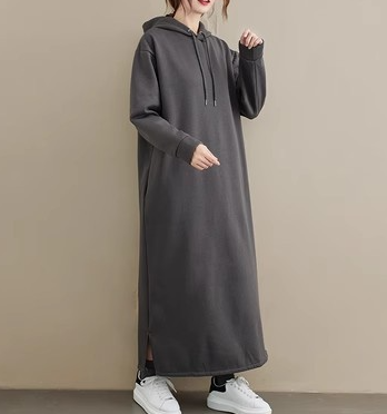 Variant image for Dam Klänning Lång Med Huva Polyester Avslappnad Stil-37