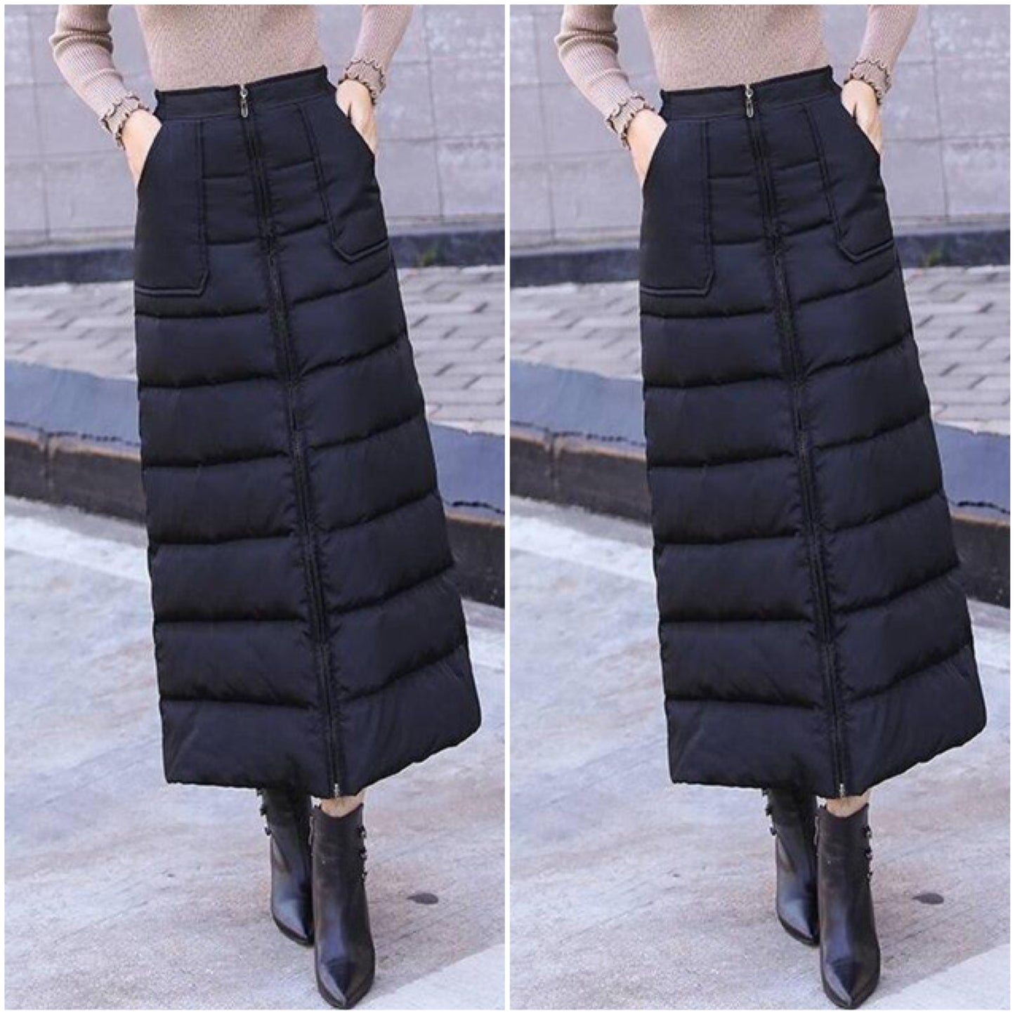 Dam Vinterkjol Knivad Polyester-3