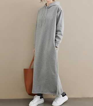 Variant image for Dam Klänning Lång Med Huva Polyester Avslappnad Stil-13
