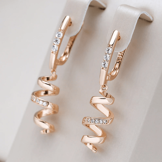 GuldörhÀngen Spiral med Zirkonium för Eleganta TillfÀllen 1