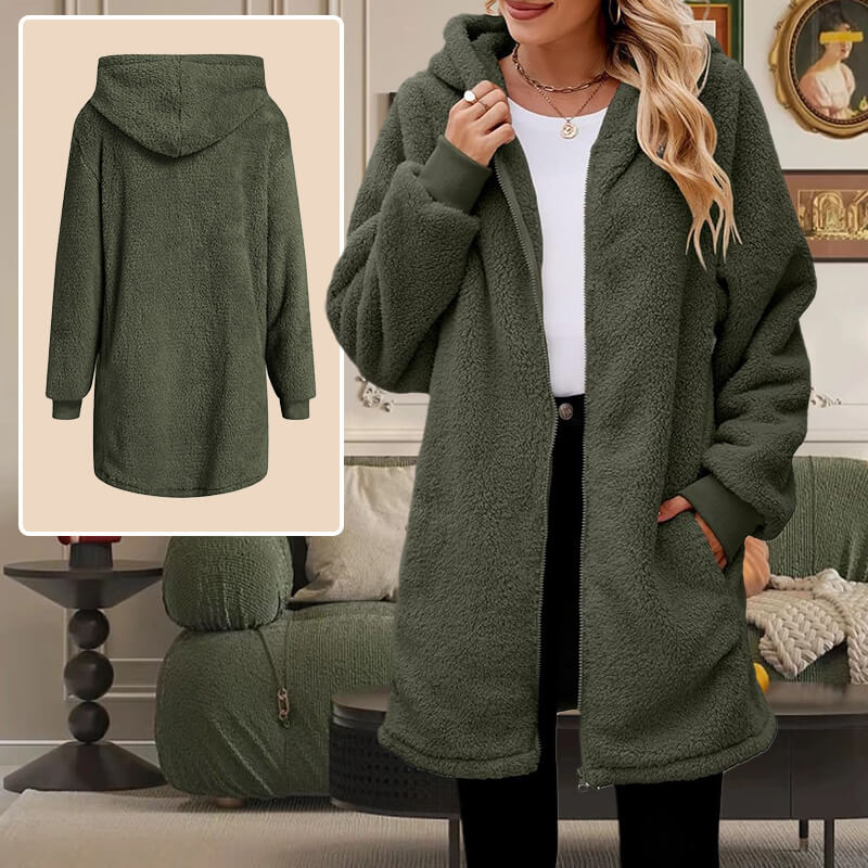 Variant image for Vinterjacka Dam Fleece Med Huva för Kalla Dagar-8