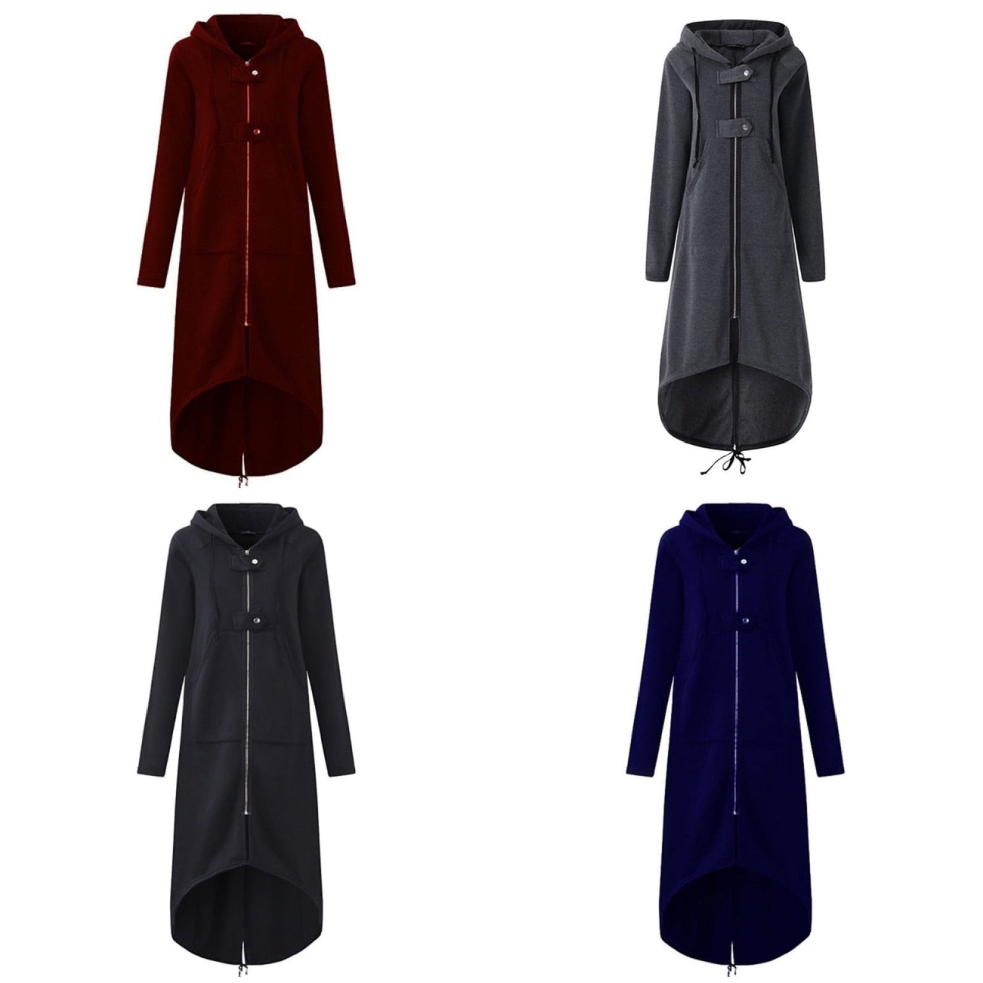 Damer Lång Svettjacka Sportig Bomull-6